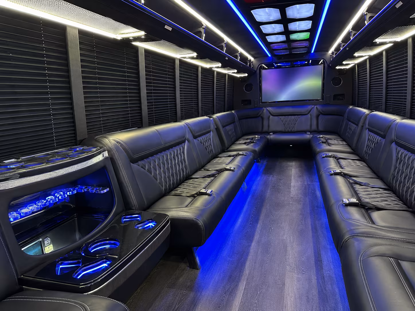 san antonio 20 passenger party bus inside