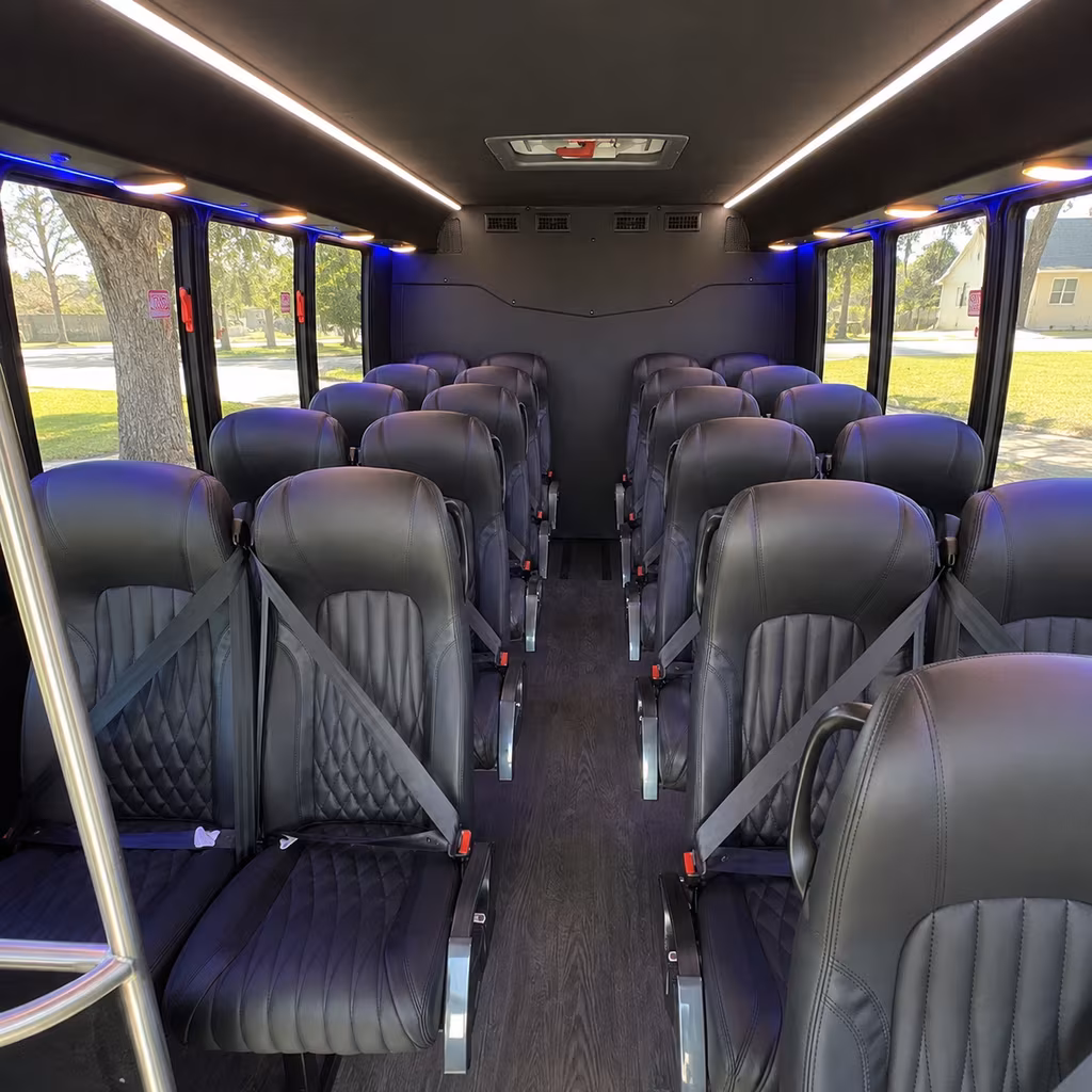 san antonio 28 passenger minibus interior