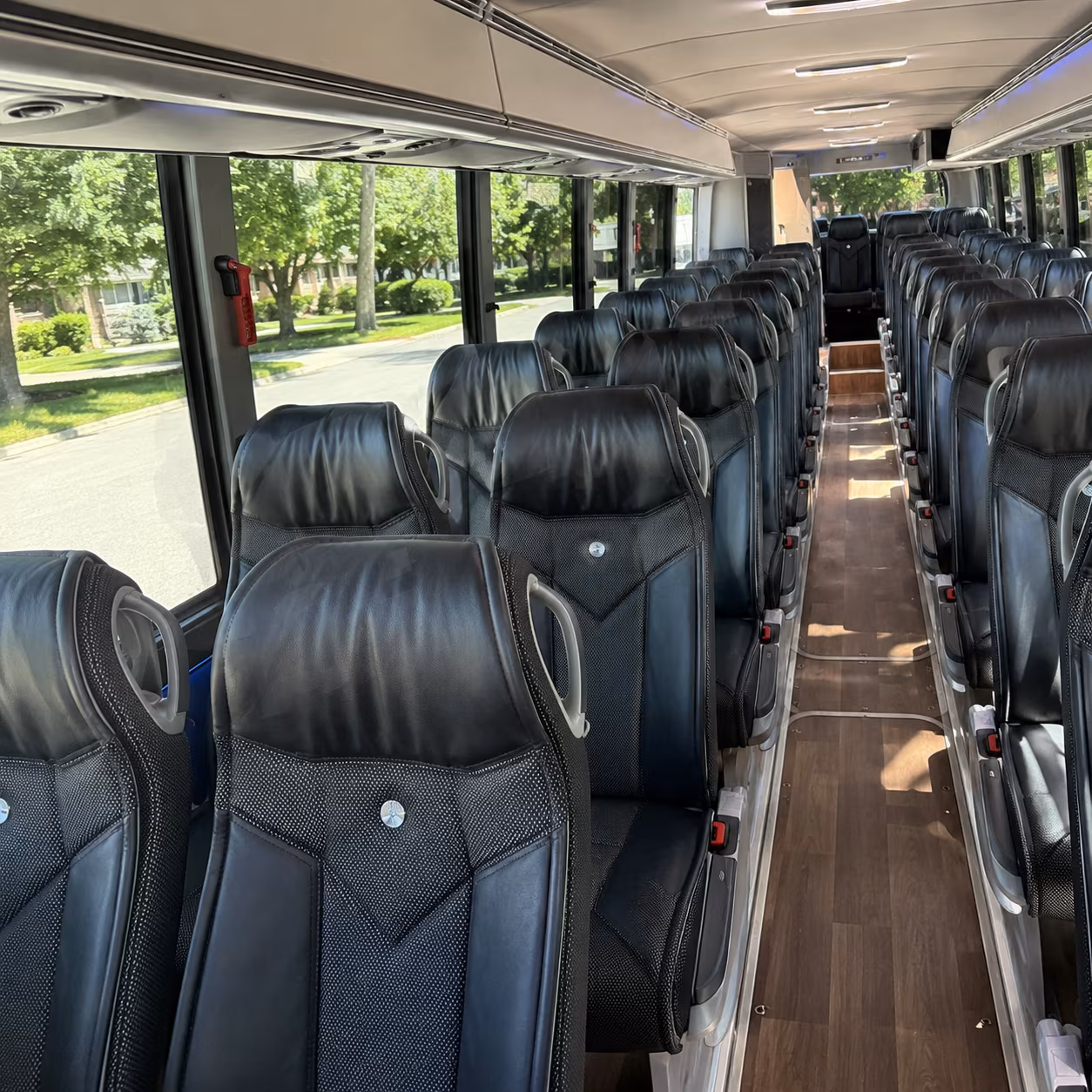 san antonio 40 passenger charter bus inside
