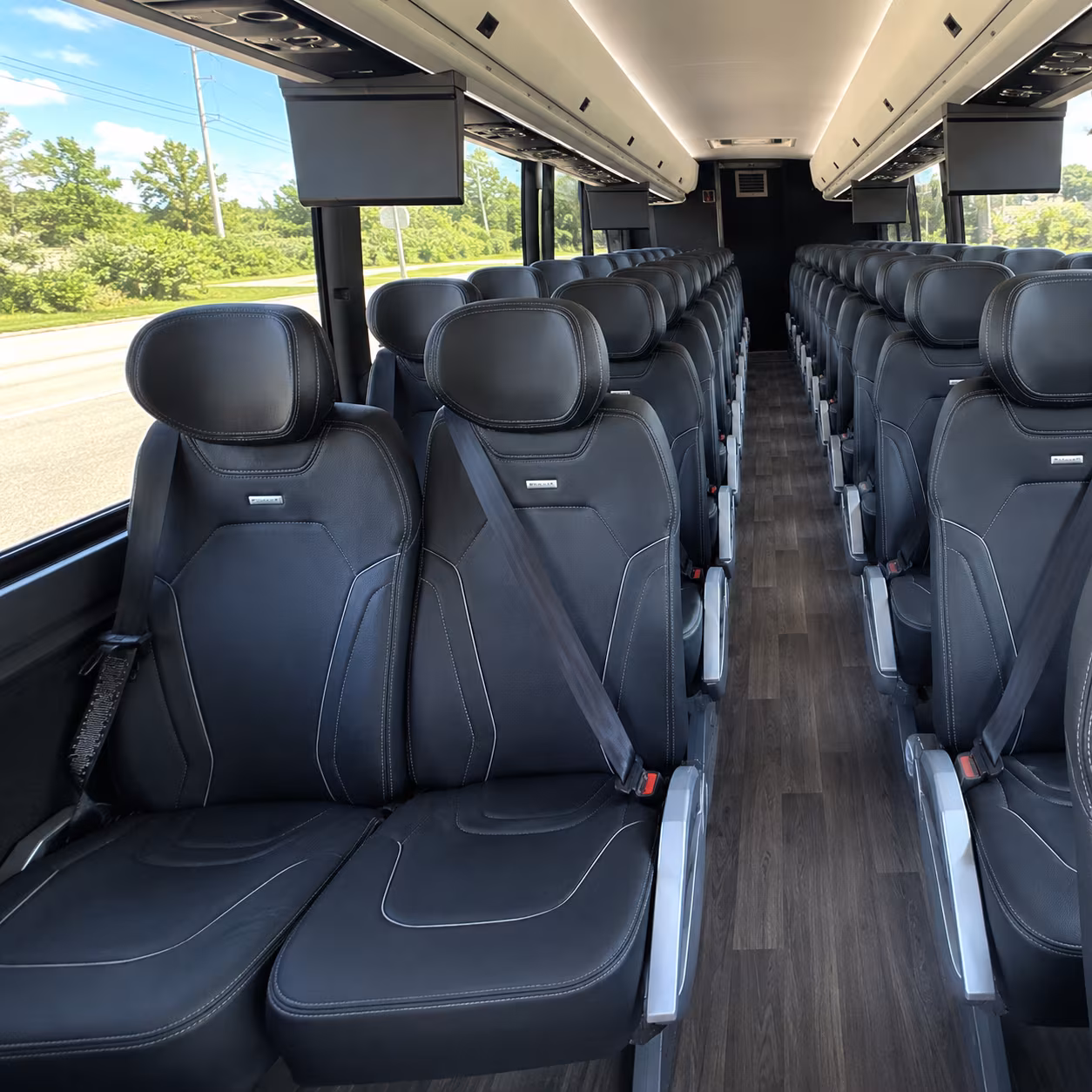 san antonio 47 passenger charter bus inside